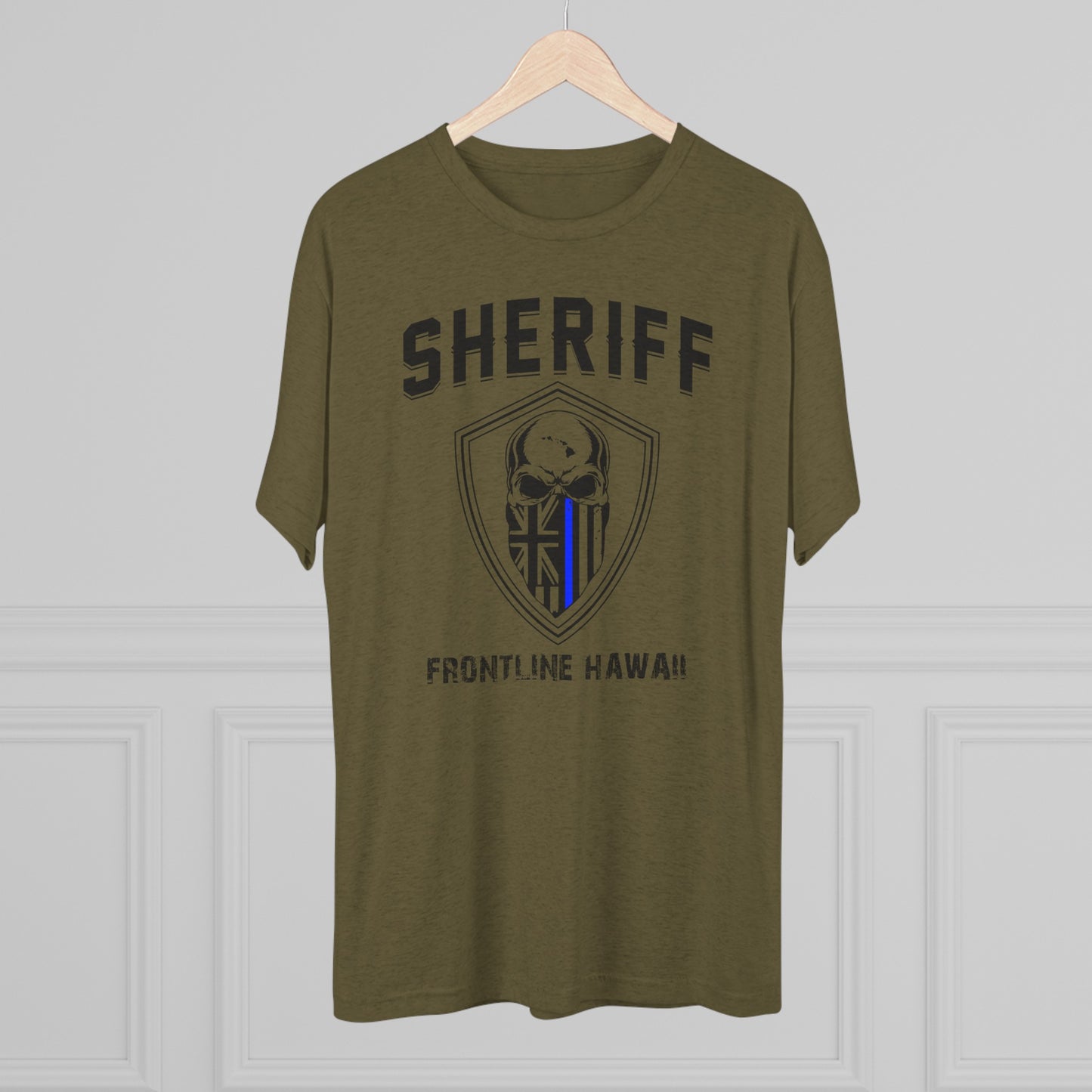 Frontline Hawaii SD Military Green Tri-Blend T-shirt